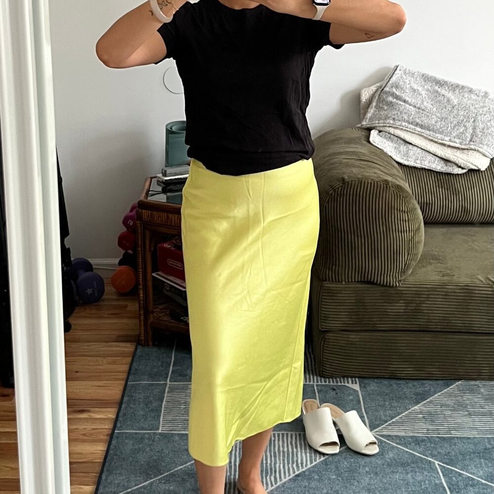 Alice & Olivia bright yellow maxi skirt